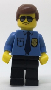 col282G Politie-agent blauw overhemd zonnebril gebruikt *0M0000