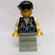 cop008G Police - Sheriff, Light Gray benen, witte armen, Black Cap met Police Pattern gebruikt *0M0000