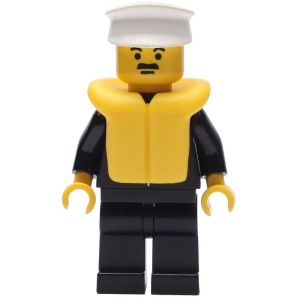 cop021G POLITIE- Pak met ster, witte platte pet, reddingsvest gebruikt *0M0000