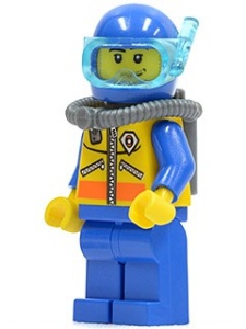 cty0065G Kustwacht- Duiker met tr. Blauw duikmasker, zuurstoffles gebruikt *0M0000