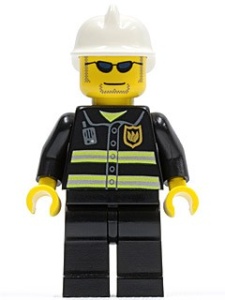 cty0167G Brandweerman met witte helm, zonnebril gebruikt *0M0000
