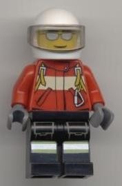 cty0349G Brandweerman Piloot rood jack witte helm gebruikt *0M0000