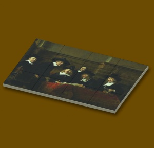 CUS4002 12 tegels 2x2 De Staalmeesters- Rembrandt van Rijn wit NIEUW *0A000