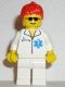 doc015G Dokter - Stethoscope - rode benen, Zwarte Female Pigtails Hair gebruikt *0M0000