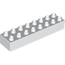 HU2300-1 COMPATIBEL met DUPLO steen 2x8 (Hubelino) wit NIEUW *