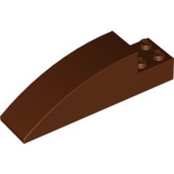 LEGO 41766-88G Dakpan 8x2 gebogen met 4 noppen verzonken bruin, roodachtig gebruikt *1L0004286682