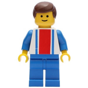 ver001G MINIPROMO 'Vertical Lines rode & blauw - blauw armen - blauw benen, bruine Male Hair gebruikt *0M0000