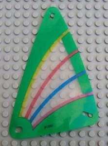 x772px4-12G Zeil 9x15 Groene rand met blauw, roze en geel (plastic) transparant gebruikt *5D000