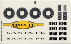 10020stk01 STICKER 10020 Santa Fé locomotief NIEUW *0S0000