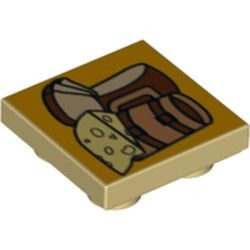 11203pb002-2G Tegel 2x2 omgekeerd met eten en drinken crème gebruikt *5t06-01
