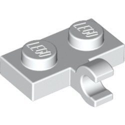 11476-1 Platte plaat 1x2 met horizontale clip LANGE einde wit NIEUW *1L291