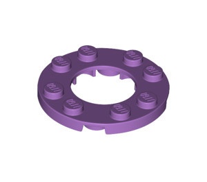 11833-157 Platte plaat 4x4 rond met 2X2 gat in midden lavender, midden NIEUW *1L219