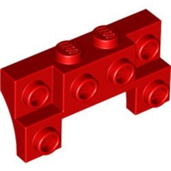 14520-5 Steen aangepast 1x4x1 2/3 met zijbogen DUN rood NIEUW *0L000