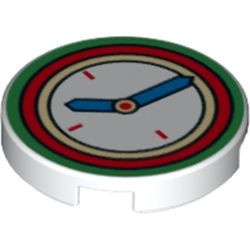 14769pb155-1 Tegel 2x2 rond met klok blauw wijzers wit NIEUW *0L0000