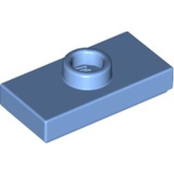 15573-42 Platte plaat 1x2 met 1 nop blauw, midden NIEUW *1L348