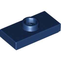 15573-63 Platte plaat 1x2 met 1 nop blauw, donker NIEUW *1L348