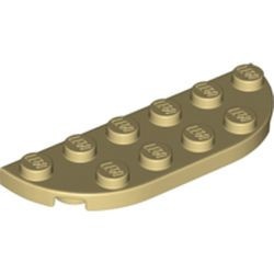 18980-2 Platte plaat 2x6 afgeronde hoeken crème NIEUW *5D0000