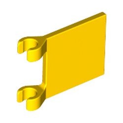 2335-3G Vlag 2x2 vierkant met twee clips geel gebruikt *3D000