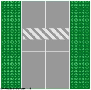 2358p02-6g Vliegveldplaat 32x32 met startbaan en schuine strepen groen gebruikt *3K000