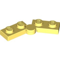 2429c01-103 Scharnierplaat 1x4 compleet (horizontaal 2 x 1x2) geel, lichthelder NIEUW *1L300