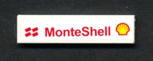 2431pb343-1G Tegel 1x4 MonteShell en Shell Logo (Sticker) wit gebruikt *5t04-02