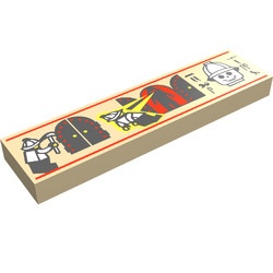 2431px4-2G Tegel 1x4 Hiërogliefen crème gebruikt *5t04-13