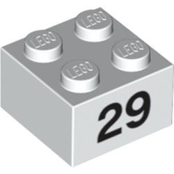 3003pb063-1 Steen 2x2 opdruk 29 wit NIEUW *5K0000