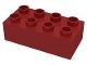 3011-59 DUPLO steen 2x4 (LET OP: DUPLO IS VRIJWEL ALTIJD PAKKETPOST) rood, donker NIEUW *