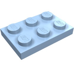 3021-105 Platte plaat 2x3 blauw, lichthelder NIEUW *1L202+3+4