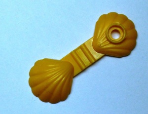 30218-31 Schelp sluiting gekarteld oranje, midden NIEUW *0D000