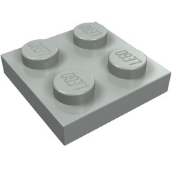 3022-9G Platte plaat 2x2 lichtgrijs (klassiek) gebruikt *1L363