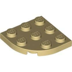 30357-2 Platte plaat 3x3 afgeronde hoek crème NIEUW *5G000