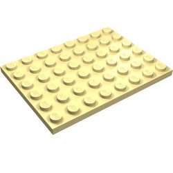 3036-33G Platte plaat 6x8 geel, licht gebruikt *5K0000