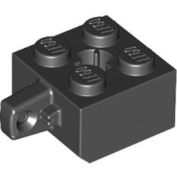30389-11G Scharniersteen 2x2 - 1 vinger MET asgat zwart gebruikt *
