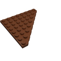 30504-88 Platte plaat 8x8 afgekapte hoek bruin, roodachtig NIEUW *