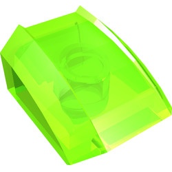 30602-108G Dakpan rond 2x2 ribbeltjes (geen noppen bovenop) transparant heldergroen gebruikt *1L000