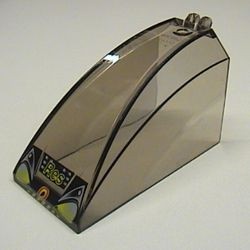 30649px1-13G Ruit 8x4x5 cockpit 2 scharniervingers RESQ opdruk transparant zwart gebruikt *