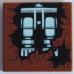 3068bpb0088-88G Tegel 2x2 Skelet benen bruin, roodachtig gebruikt *5T05-26