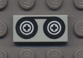 3069bp02-9G Tegel 1x2 Recorderbanden lichtgrijs (klassiek) gebruikt *5T02-13