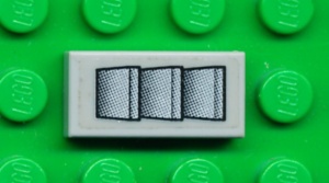 3069bpb0152-86G Tegel 1x2 met zilver (Sticker) grijs, licht (blauwachtig) gebruikt *5T02-24