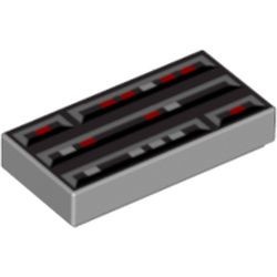 3069bps1-86G Tegel 1x2 SW computer patroon grijs, licht (blauwachtig) gebruikt *5T02-24