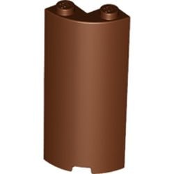 30987-88 Paneel kwart 2x2x5 met uitsnede bruin, roodachtig NIEUW *5D0000