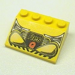 3297px25-3 Dakpan bedrukt 33 3x2 met Res-Q patroon geel NIEUW *0K000