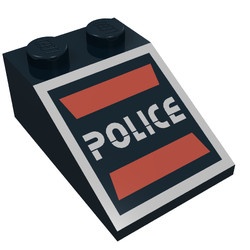 3298p53-11G Dakpan bedrukt 33 3x2 met Space Police I Pattern zwart gebruikt *0K000