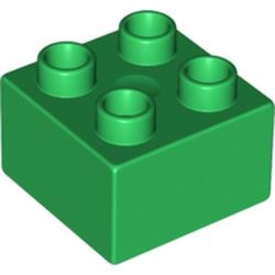 3437-6 DUPLO steen 2x2 (LET OP: DUPLO IS VRIJWEL ALTIJD PAKKETPOST) groen NIEUW *