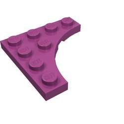 35044-71 Platte plaat 4x4 vierkant met ronde uitsnede magenta NIEUW *5D0000