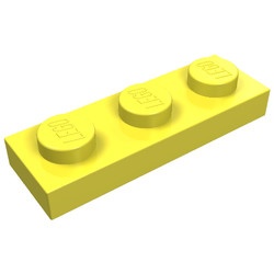 3623-103 Platte plaat 1x3 geel, lichthelder NIEUW *1L171+2