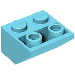 3660-156G Omgekeerde dakpan 45 graden 2x2 blauw, middenazuur gebruikt *1L378