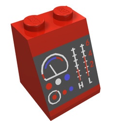 3678apb01-5G Dakpan bedrukt 65 2x2x2 met meters en knoppen rood gebruikt *5R000