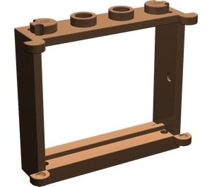 3853-8G Raam 1x4x3 te combineren met 2 panelen 3854, 2 luiken 3856 of glas 3855 bruin (klassiek) gebruikt *3D0000
